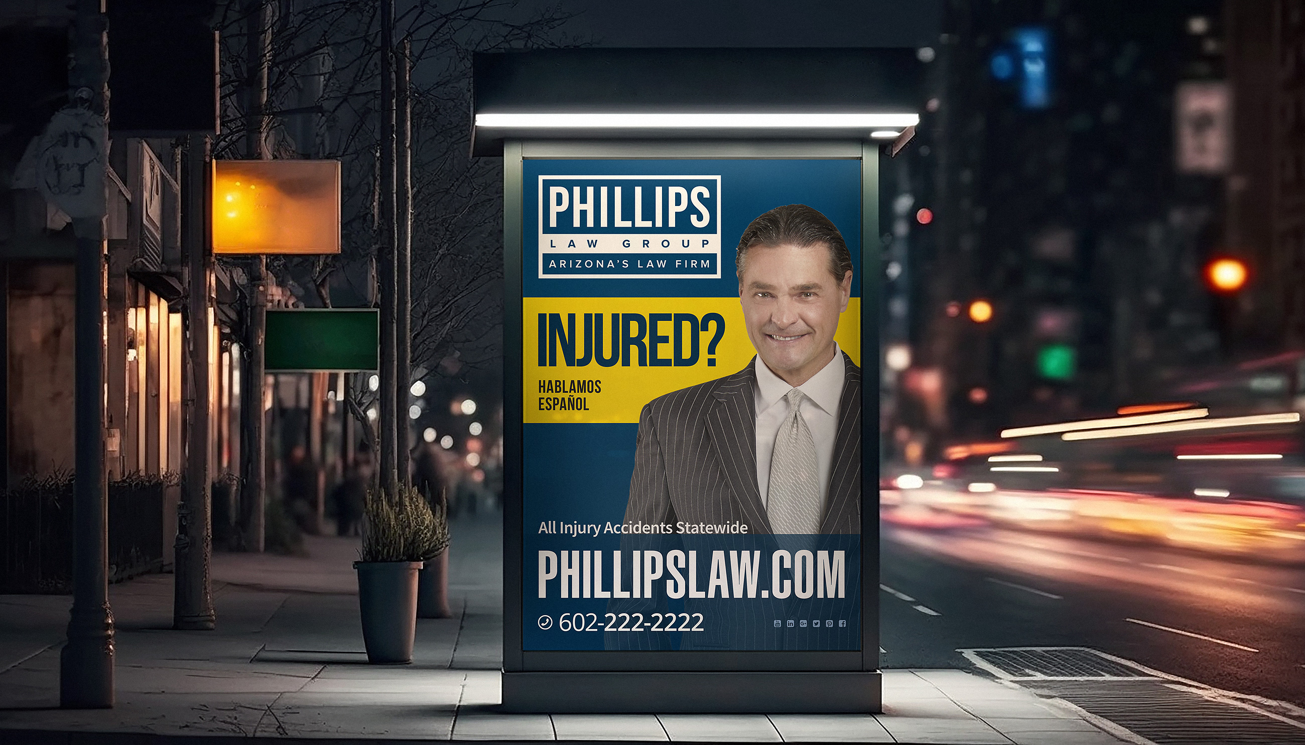 Philips Law Group bus stop poster